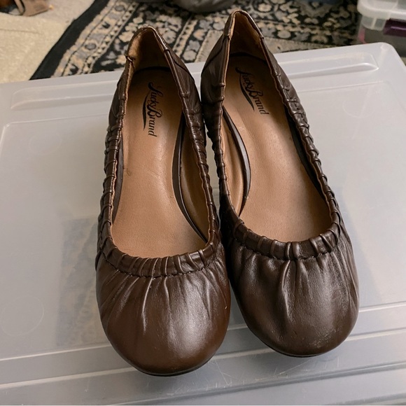 Brown Leather Ballet Low Wedge Heel, Fibii by Lucky Brand sz 6.5 - Picture 6 of 6